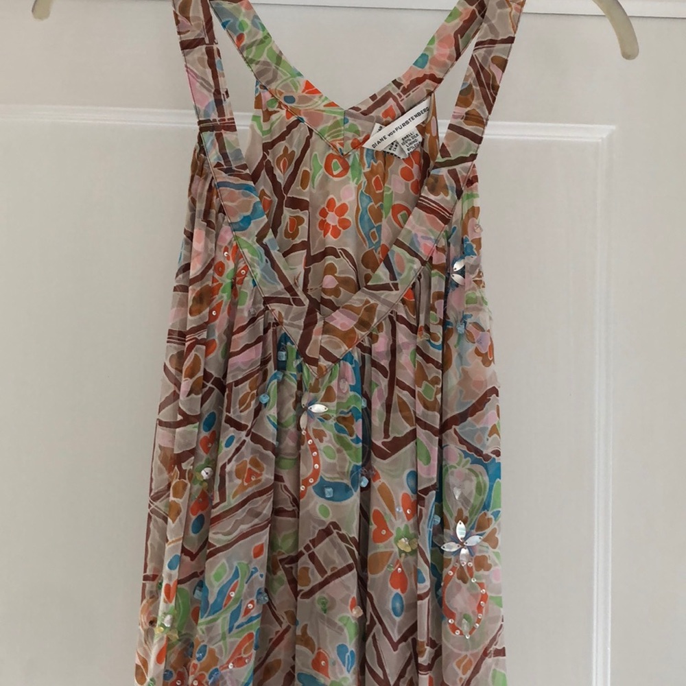 Diane Von Furstenberg beaded silk tank